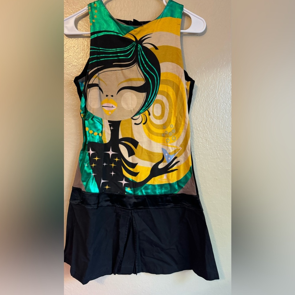 Cutest and unique mini a line dress with pretty metallic design